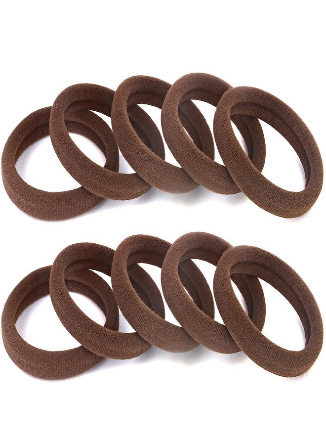 BAOLI 100PCS Brown Hair Ties for Women, Large Ponytail Holders for Thick Hair No Crease, Elastic Hair Bands No Damage, by BAOLI - Image 1